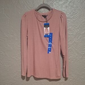NEW.Well Worn Women's Blush Long Sleeve Blouse Size L